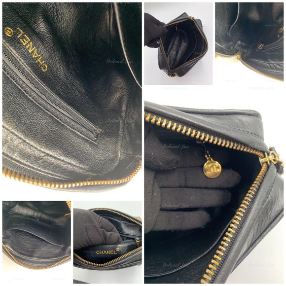 Authentic CHANEL Vintage Lambskin Small Full Flap Bag black/gold hardware - Picture 13 of 17